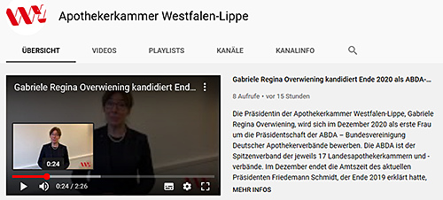 Video-Statement zur Kandidatur der AKWL-Kammerpräsidentin Gabriele Regina Overwiening